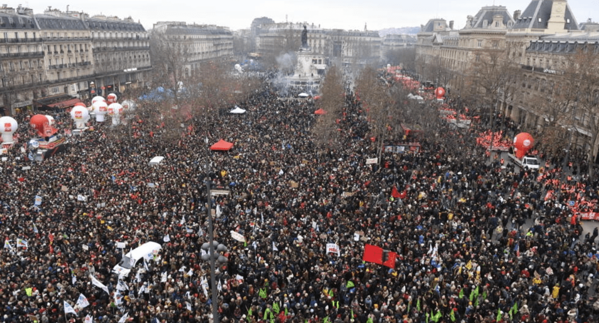 Протесты во Франции 19 января 2023 года. © Alain Jocard, AFP