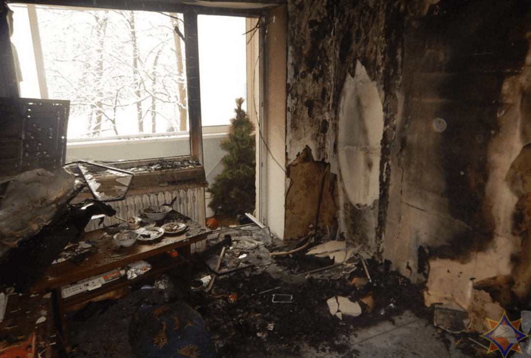 На пожаре в Новополоцке спасли пять человек