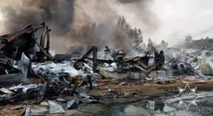 Крупный пожар на складах в Колодищах