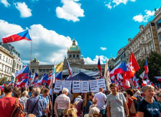 Антиправительственный митинг начался в Праге: Чехия против правительства